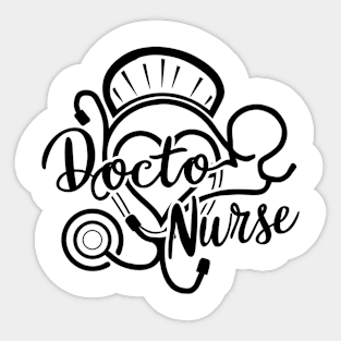 Doctor and nurse as lovers Sticker